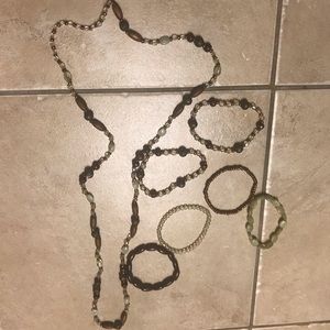 Necklace and 6 bracelets set